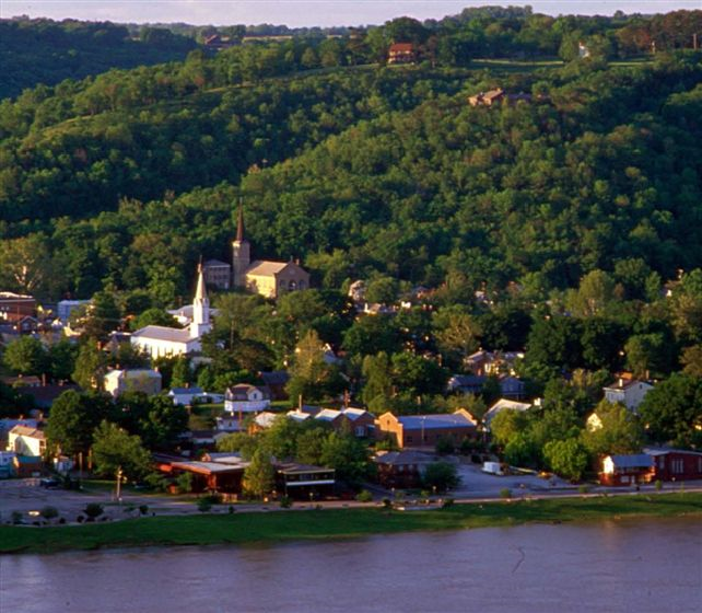 The town of Madison with houses and buildings.