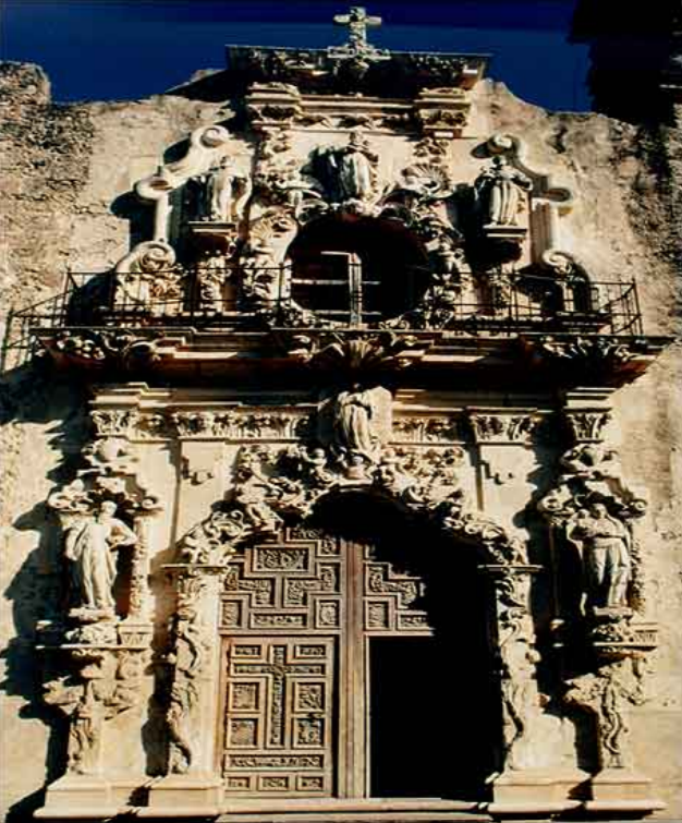 lt= Main entrance of the Mission San José Church