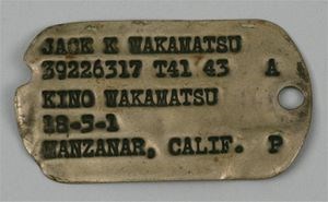 Manazanar Dog tag