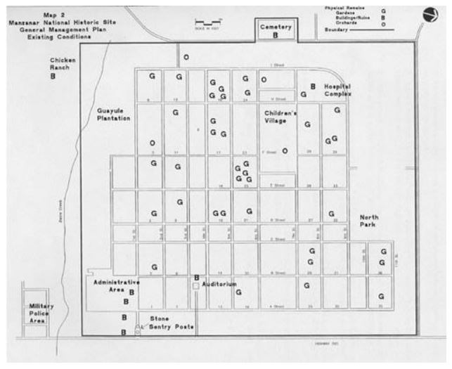 Map of Manzanar NHS General Management Plan Existing Conditions