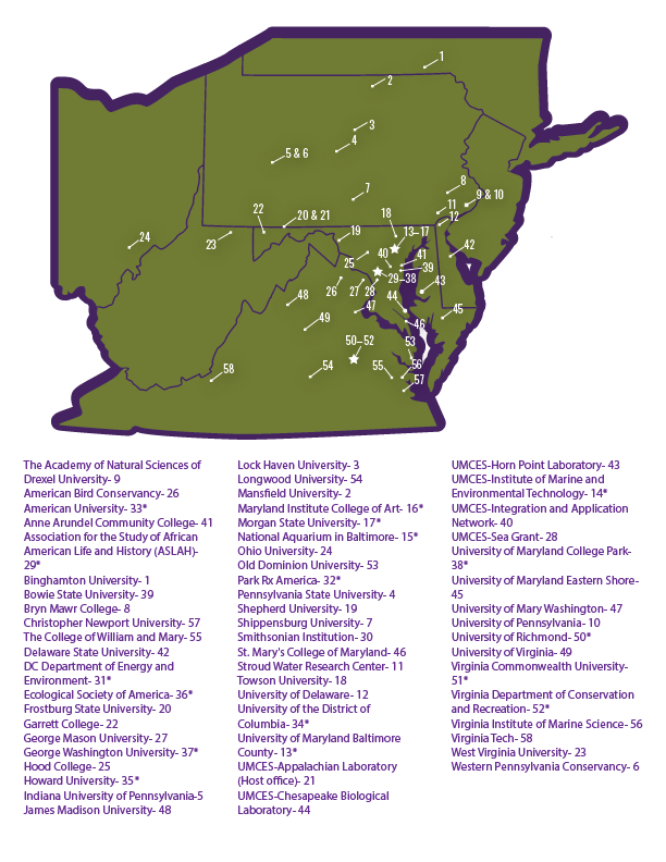 Map of CW CESU partners