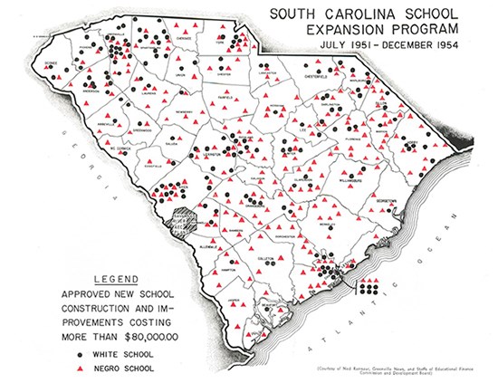 Map of South Carolina.