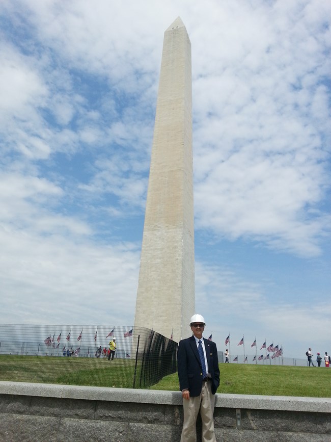 Michael_Morelli_WAMO Mike Morelli standing in front of the Washington Monument
