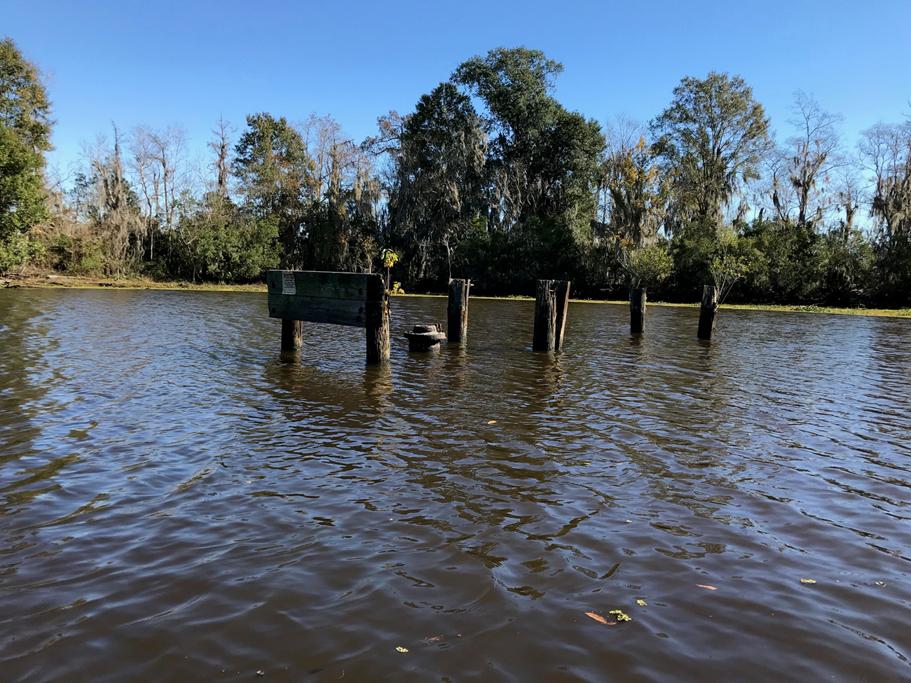 A submerged well at Jean Lafitte National Historical Park and Preserve