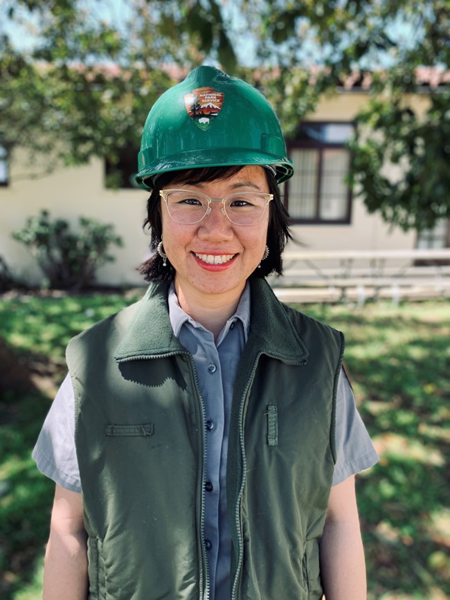 Ming-Yi Wong enjoying her internship at Golden Gate National Recreation Area in California