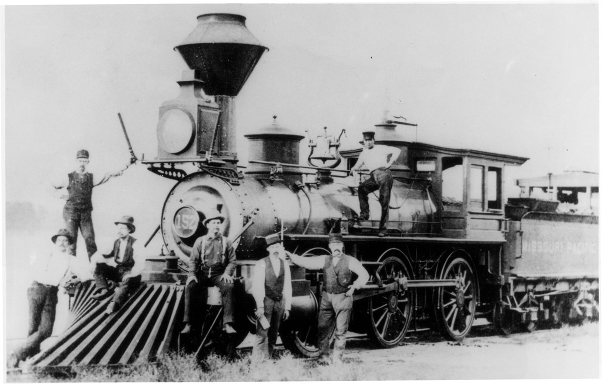 Missouri Pacific Locomotive Number 152 - Missouri State Archives train from 19th century with the 152 in front of it