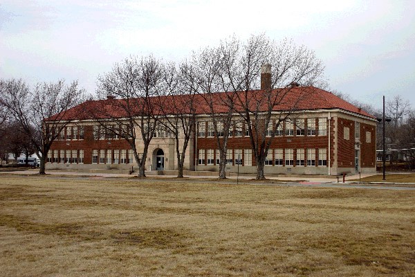 View of the front of Monroe Elementary School