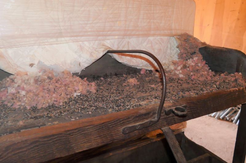 Debris from a mouse nest in a stage coach