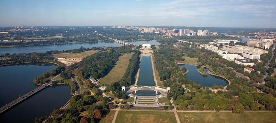 Aerial view of West Potomac Park