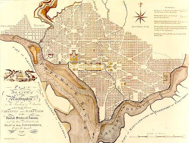 L'Enfant-Ellicott map of Washington