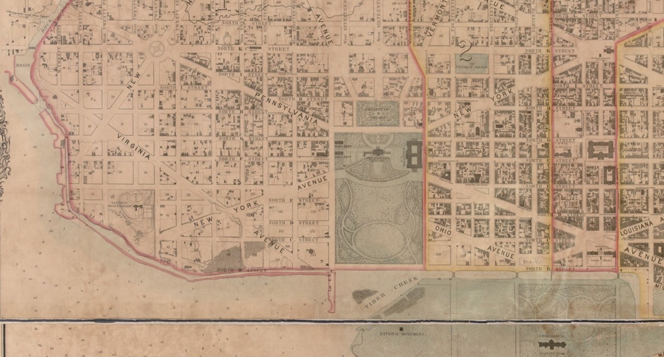 Detail of Map of Washington City Detail of Map of Washington City