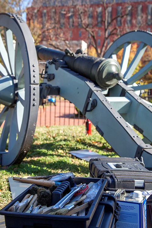 Cannon and box of conservation tools