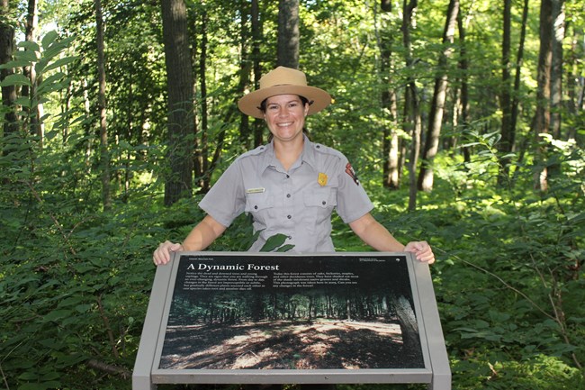 Lindsay Donaldson behind a park wayside