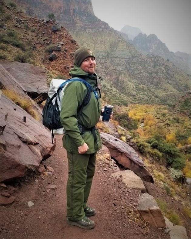 NR 2021 M. Snider Matthew Snider on a trail down to the Grand Canyon