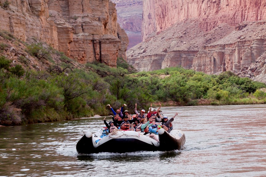 No Barriers Youth participants in the Leading the Way program raft down the Colorado River at Grand Canyon