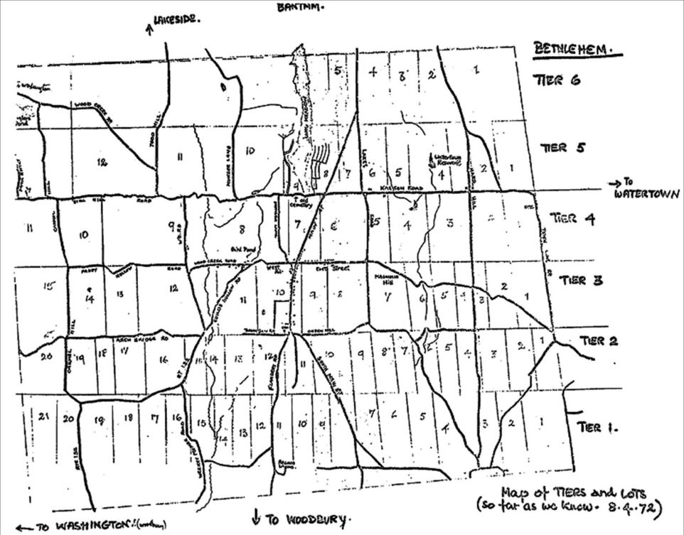 Diagram of North Purchase divided into lots