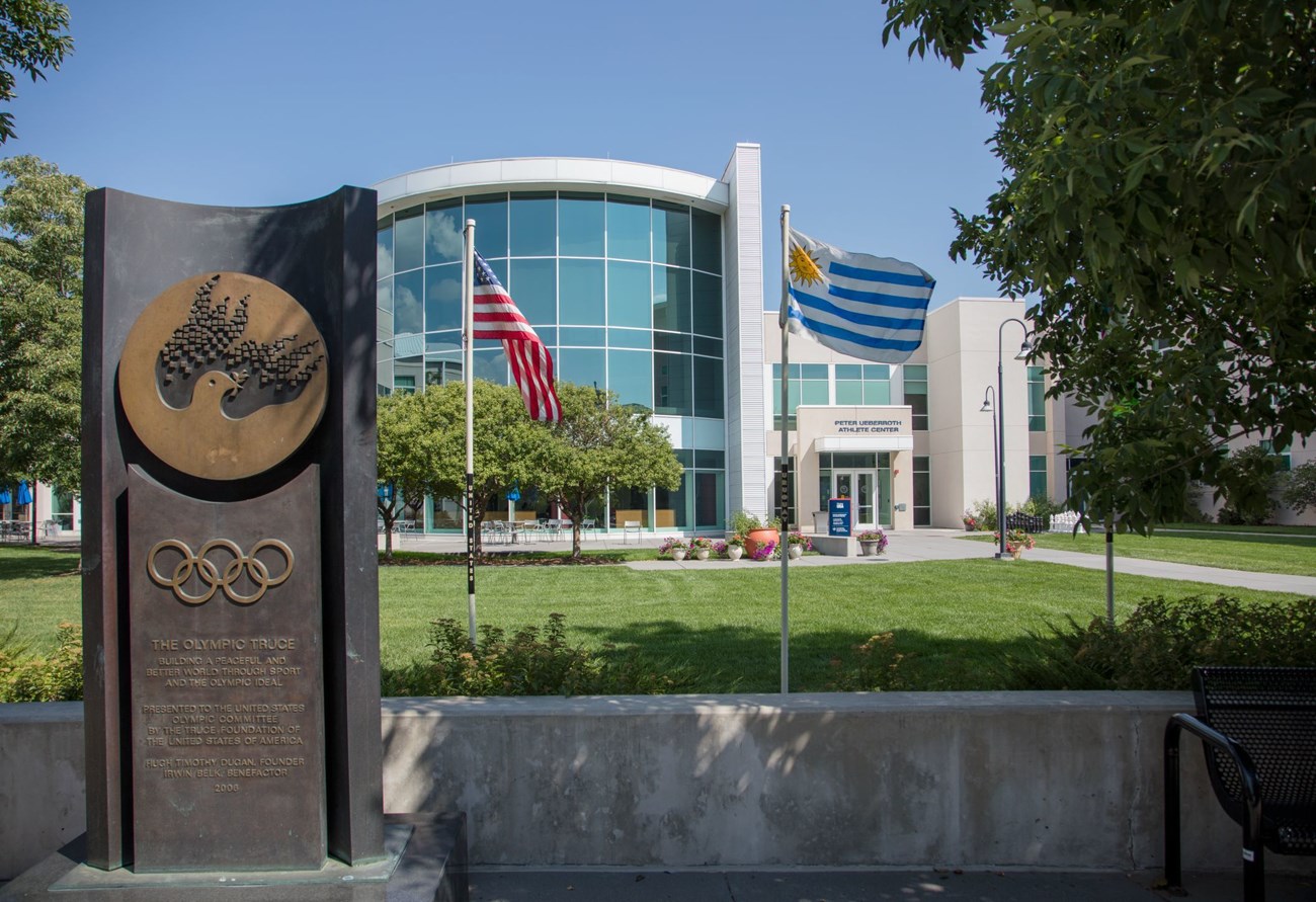 Olympic Training Center_Library of Congress Olympic Training Center. Large building with American Flag