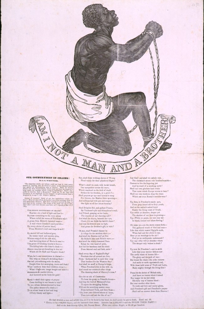 publication of John Greenleaf Whittier's poem our countrymen in chains