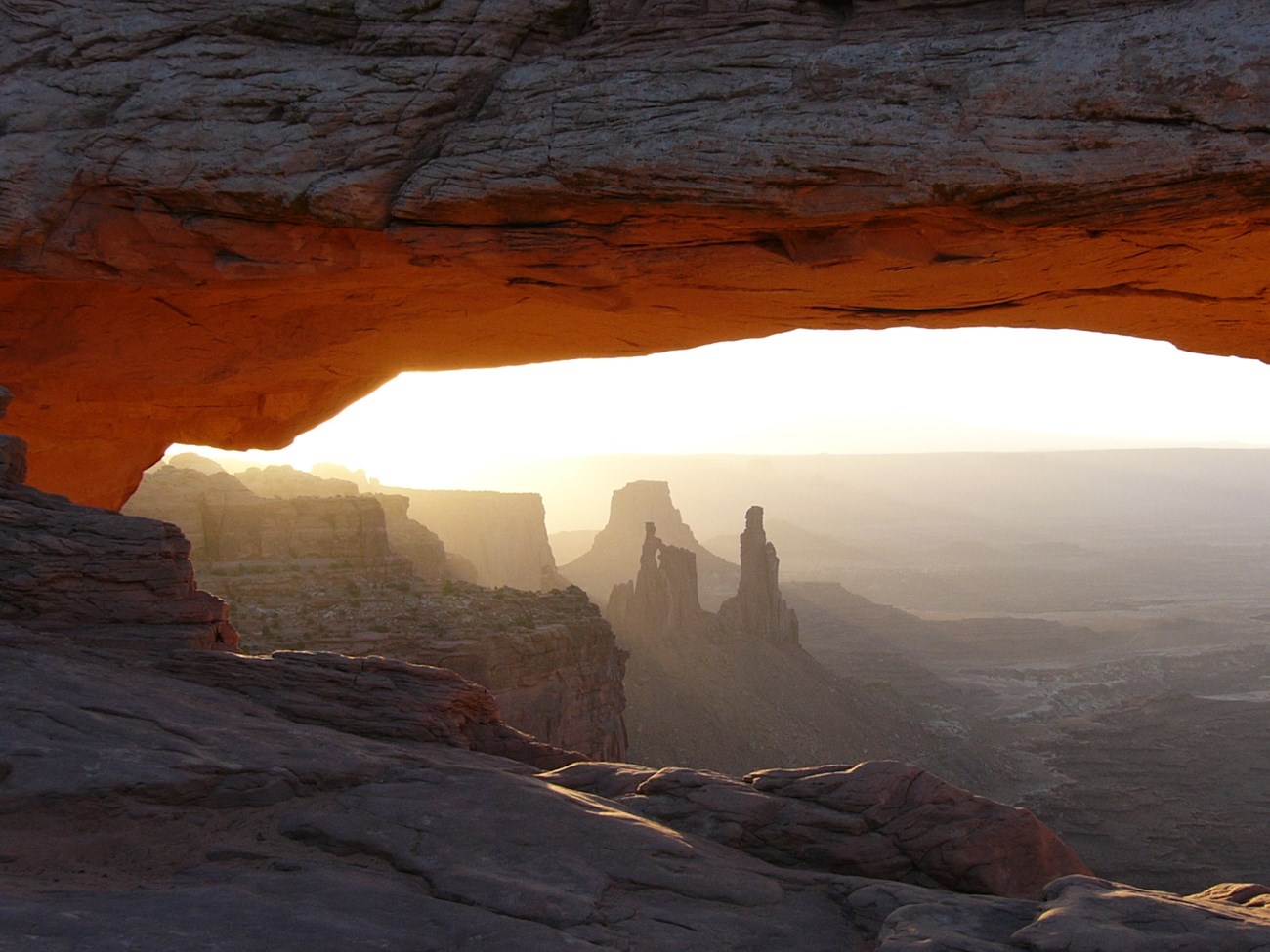View from Mesa Arch at sunrise