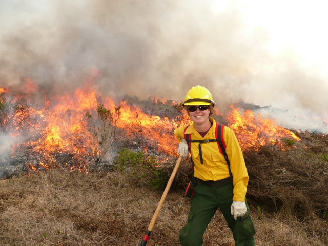 Fire ecologist Alison Forrestel on the scene at a wildfire.