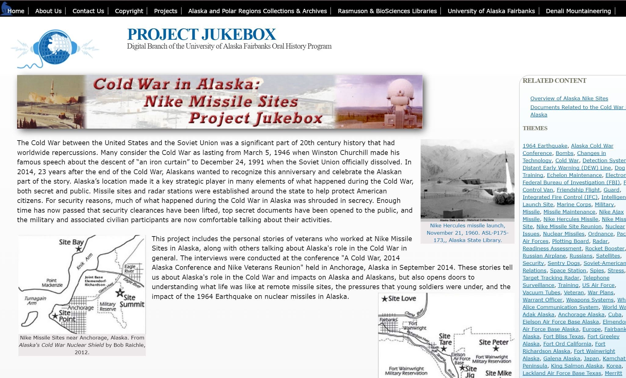 Screen capture of the Project Jukebox website