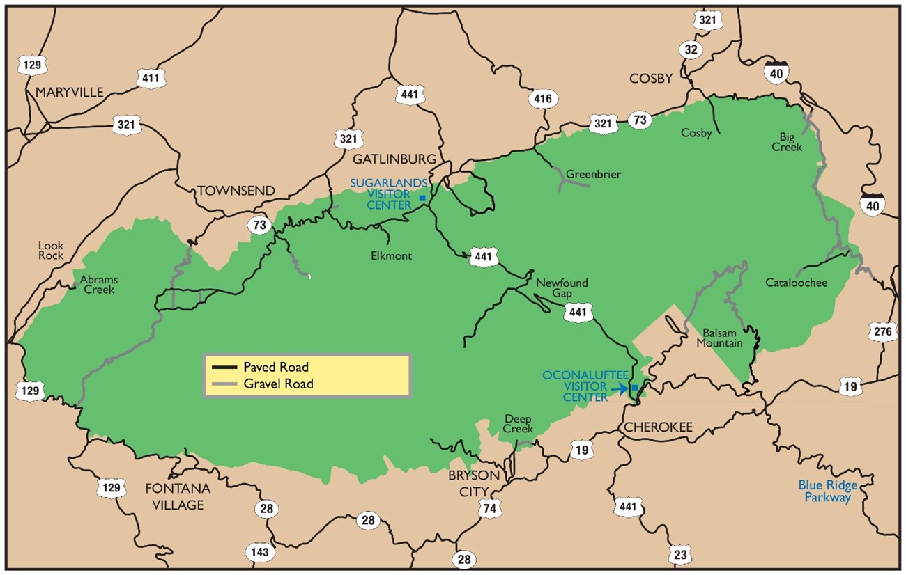 Map of Great Smoky Mountain Roads