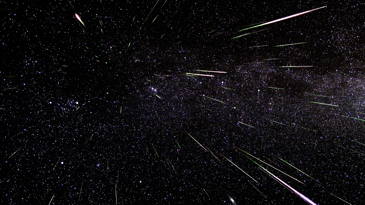 Perseid meteor showers Night sky view of the Perseid meteor showers
