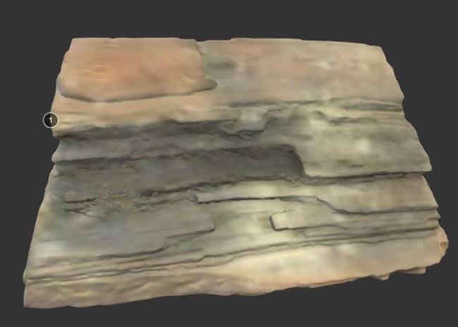 A 3d rendition of a petrified piece of wood.