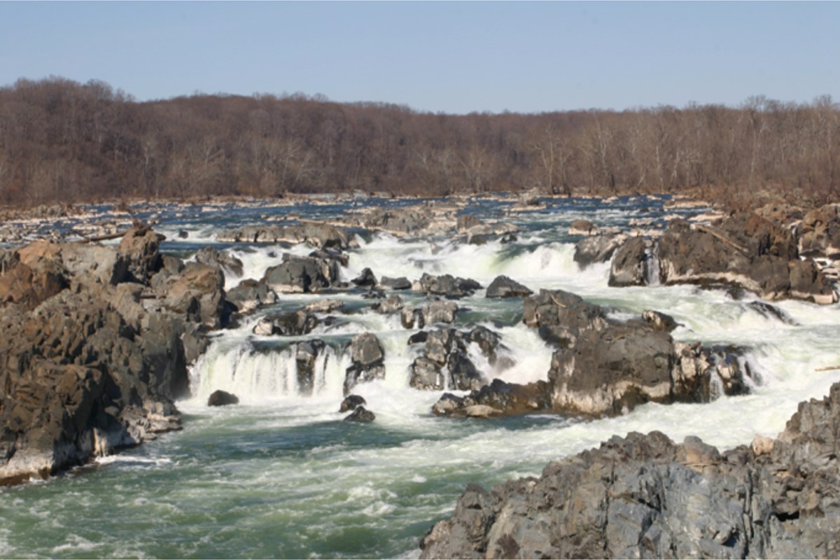 river flowing through rocky cascades
