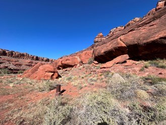 Canyonlands Orphaned Well Open surface casing near trailhead - originally plugged by operator in 1920's.
