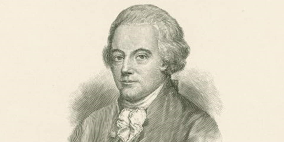 Head-and-shoulders engraving of a man in colonial attire. Head-and-shoulders engraving of a man in colonial attire.
