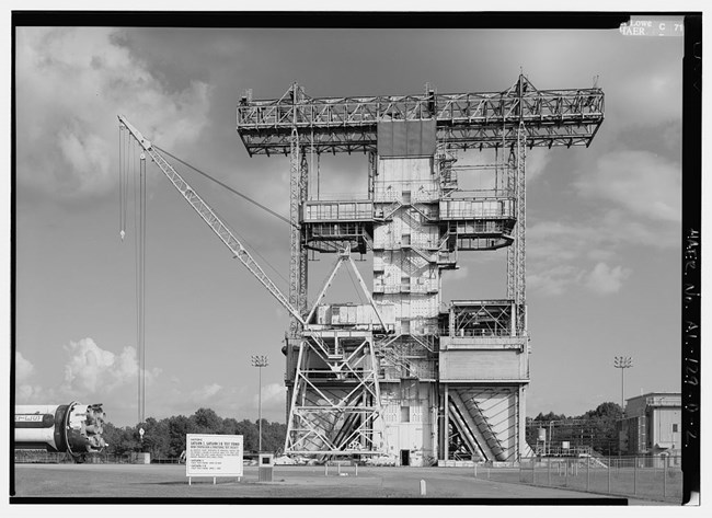 Dual rocket test stand and one crane