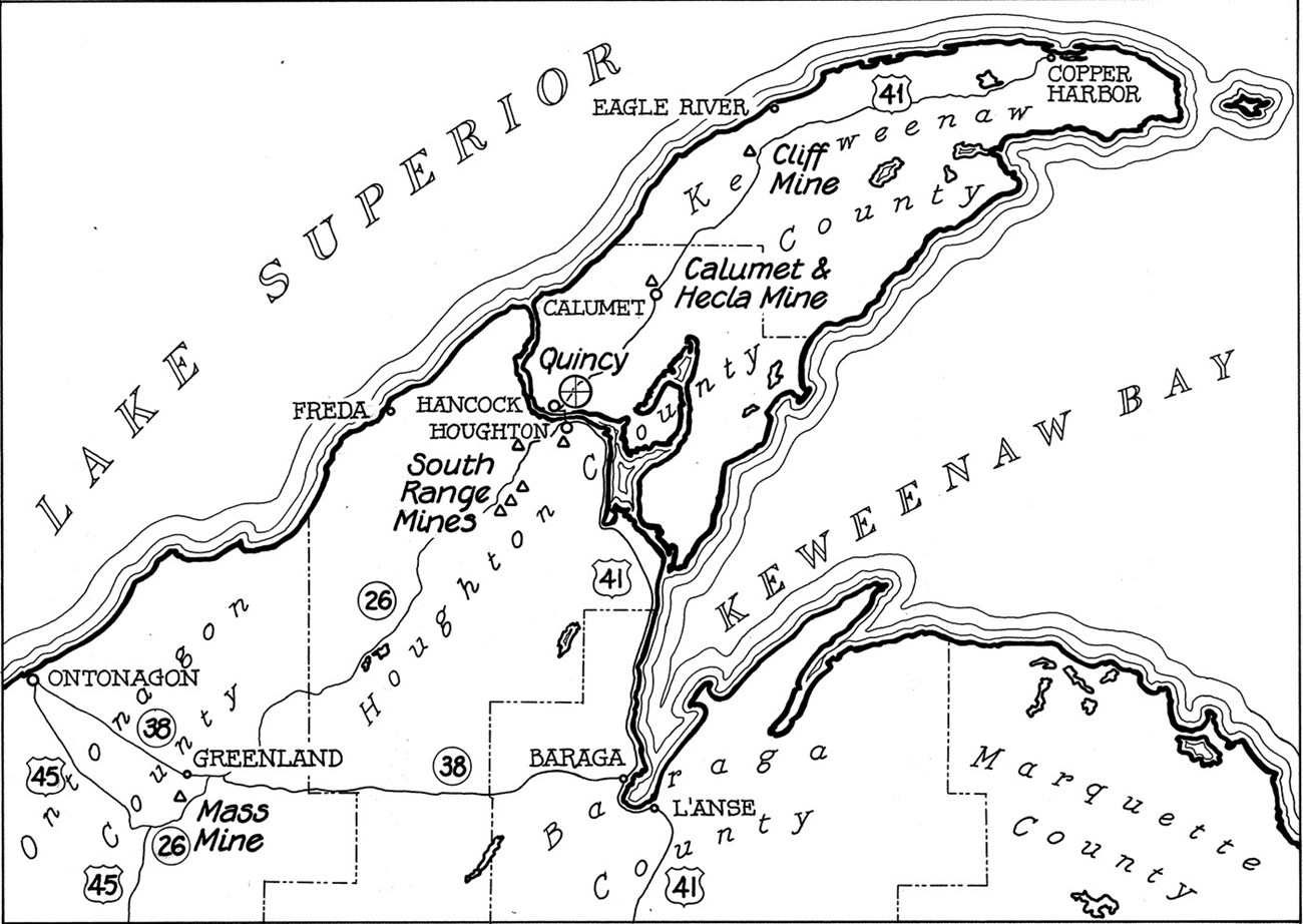 Map of Keweenaw Peninsula.