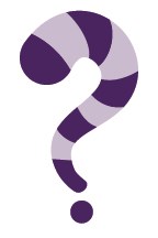 An illustration of a question mark, striped like a raccoon's tail
