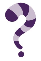 Raccoon Tail Question Mark An illustration of a question mark, striped like a raccoon's tail