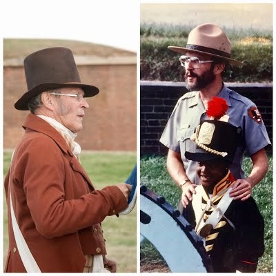 Ranger Paul Plamman Image of Ranger Paul, younger and older, in uniform and period costume.