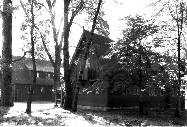 ranger lodging set among trees