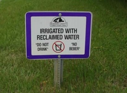 Reclaimed Water reclaimed water sign on grass