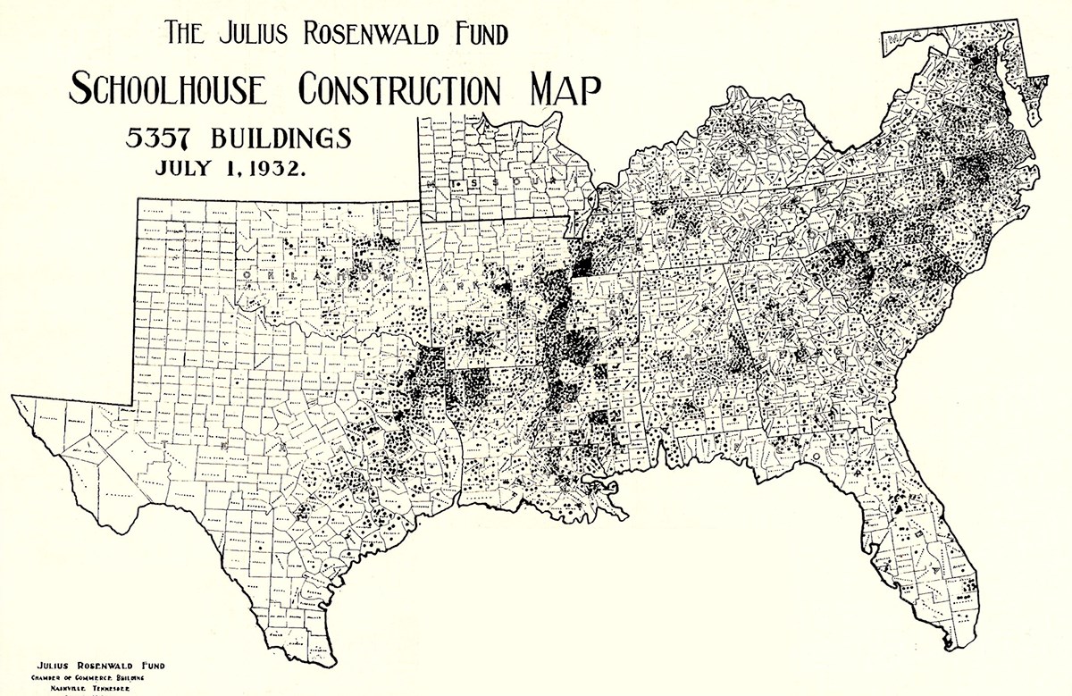 Julius Rosenwald Fund Schoolhouse Construction Map, 1932.