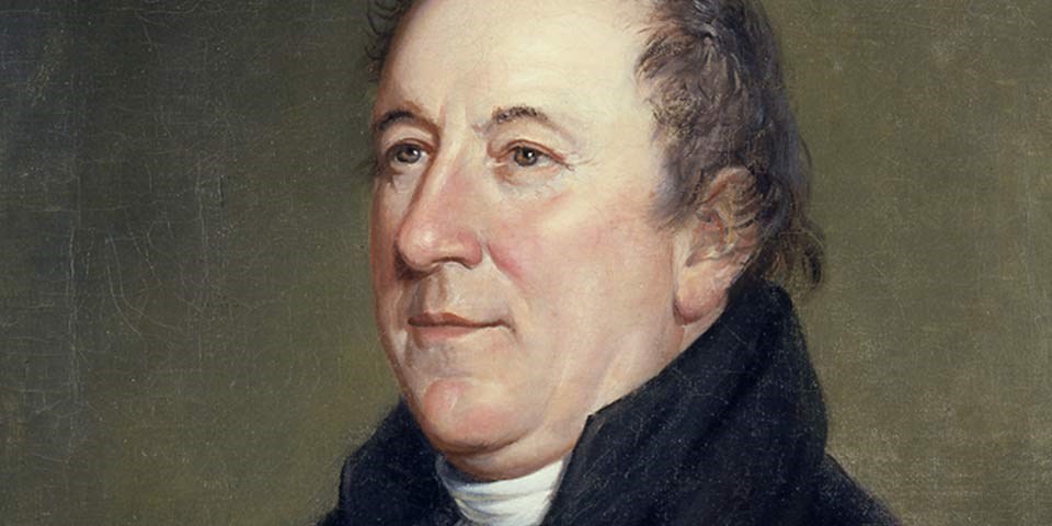 Detail, color portrait of Rufus King showing his face and neck.