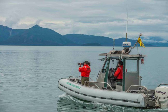 NPS at work on a boat NPS at work on a boat