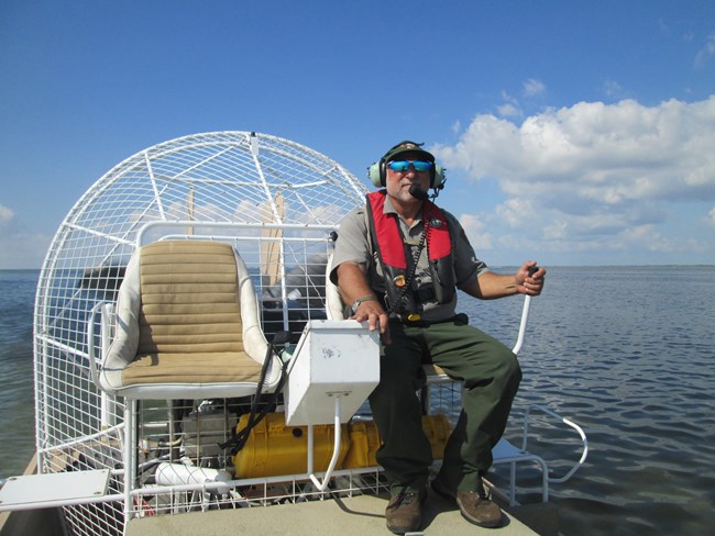 Man drives airboat