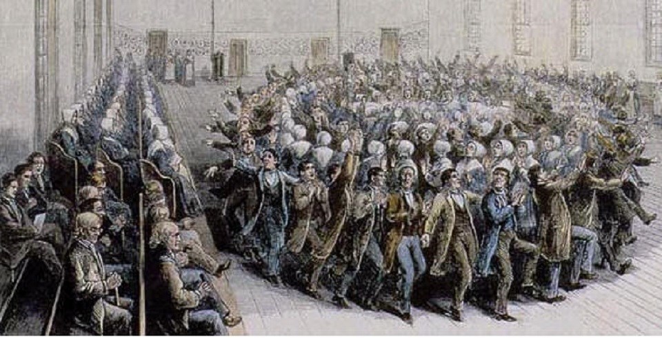 depiction of shakers dancing