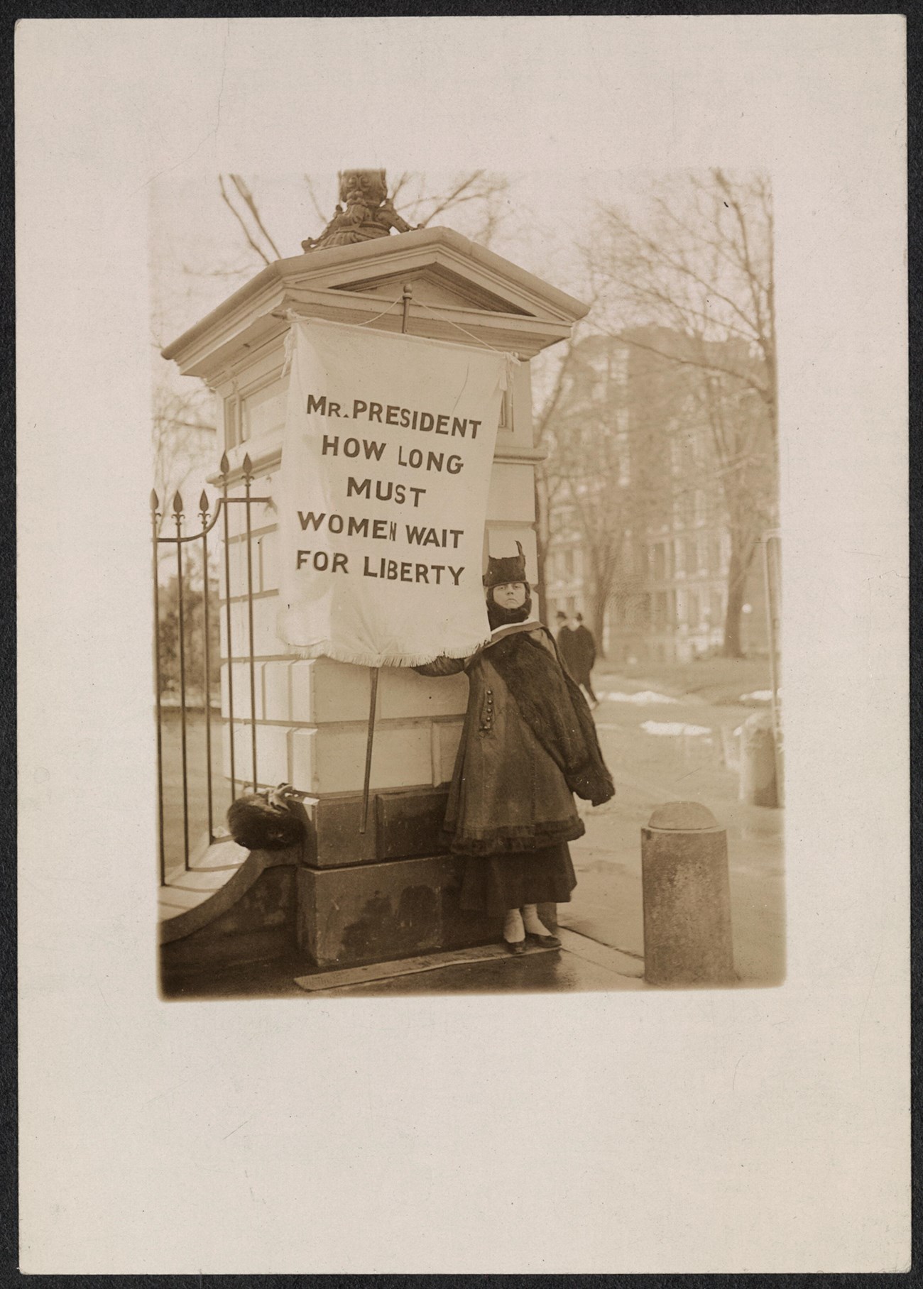 Silent Sentinel Alison Turnbull Hopkins at White House Jan 30 1917  LOC