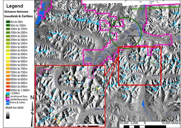 caribou map a map of gates of the arctic national park with circles and squares indicating caribou locations