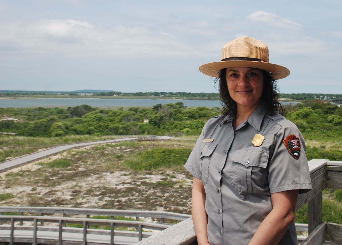 an Interpretive Ranger wearing a ranger uniform