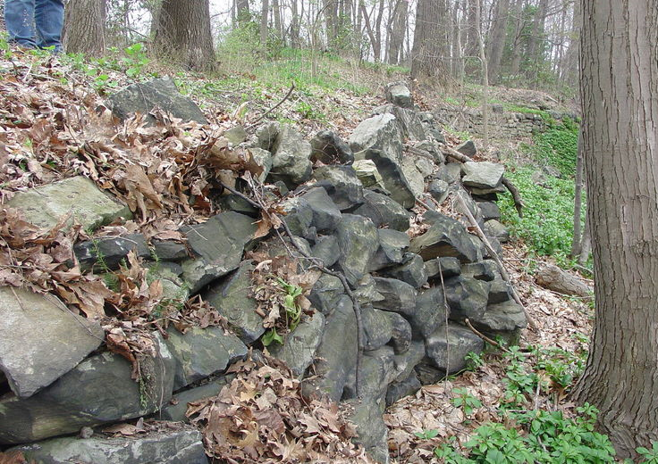 Stan Hywet Hall in 2007 Deteriorating rock wall.