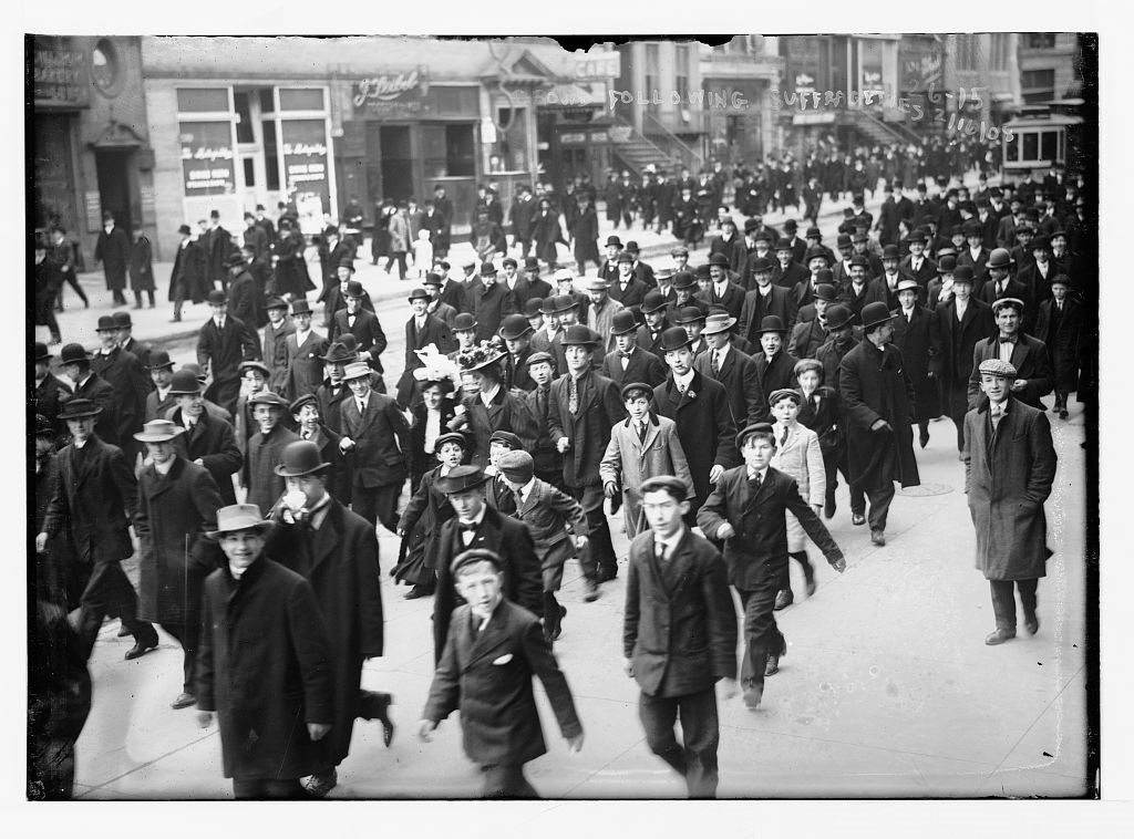 Suffrage parade in NYC LOC 00147v Suffrage parade NYC 1908 LOC