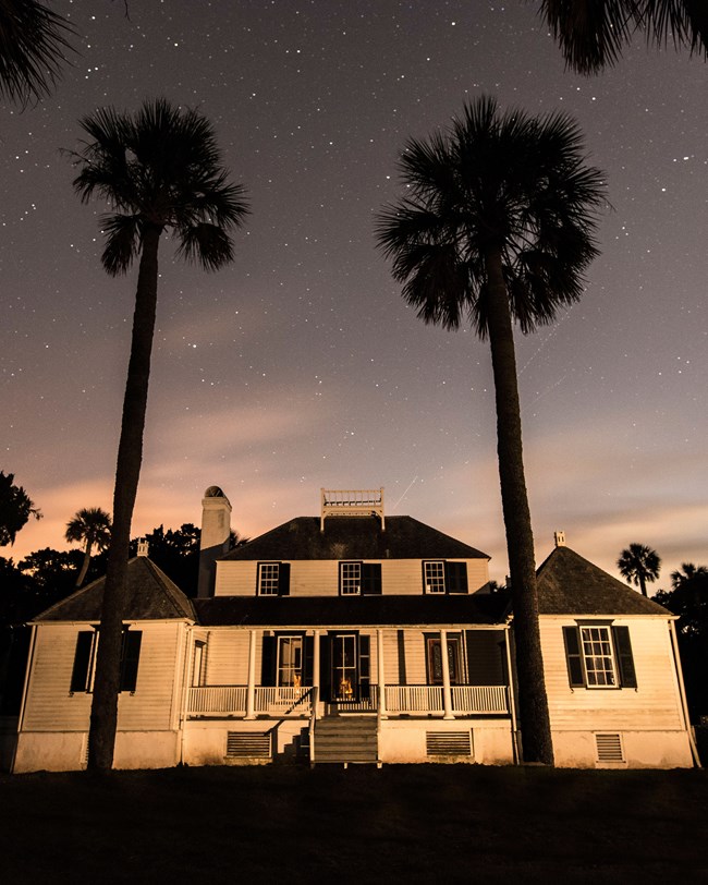 planters home and night sky