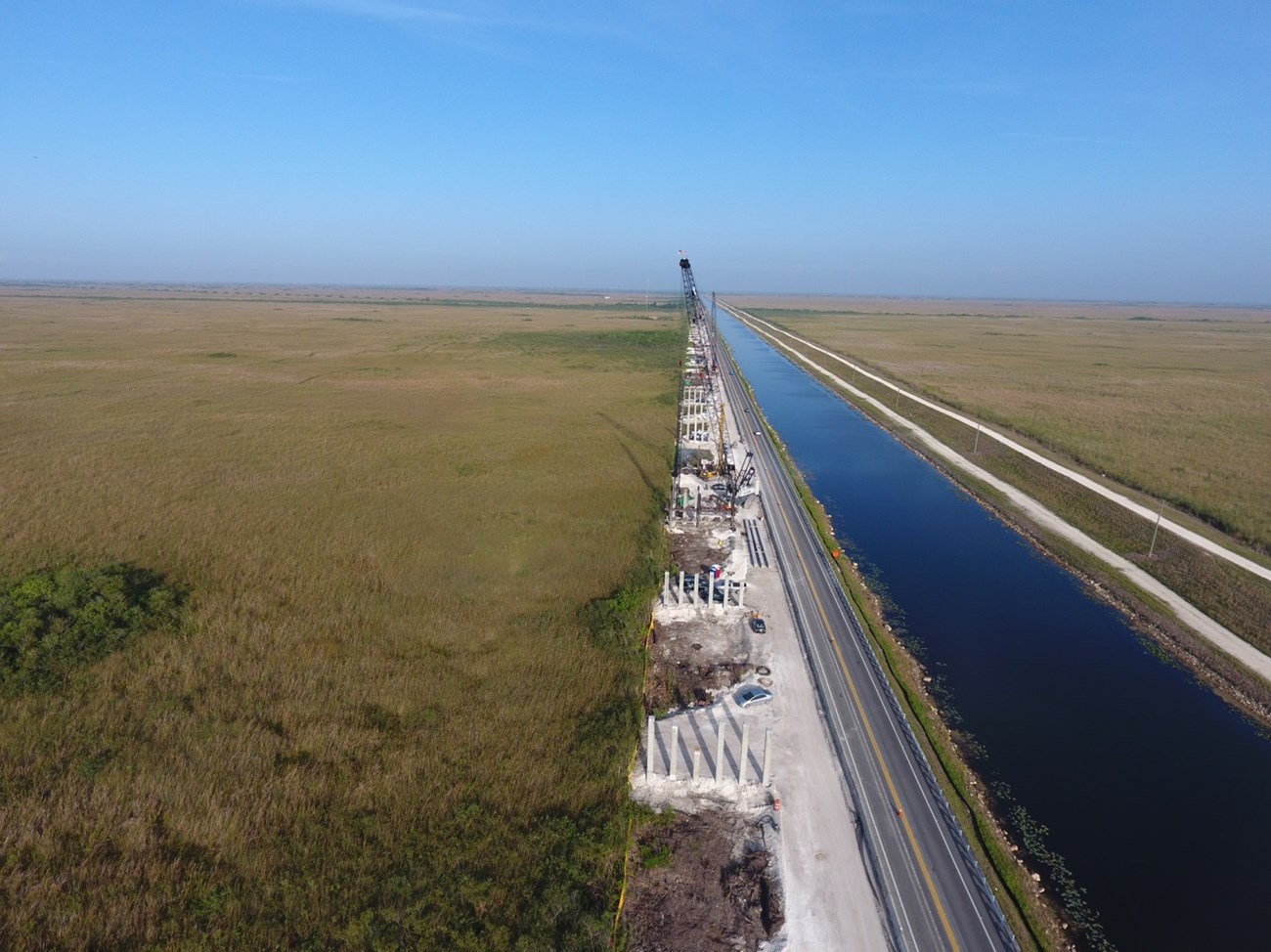 Tamiami 2.6 mile bridge under construction south of the existing road